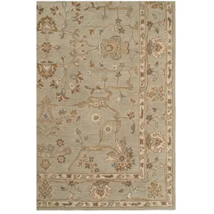 Azari-Isfahan Celadon Rectangle Rug - 5\' x 8\'
