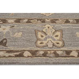 Azari-Isfahan Gray Rectangle Rug - 2\'6\" x 8\'6\"
