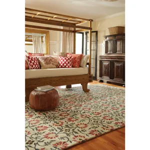 Charming Suzani Red Multi Rectangle Rug - 10\' x 14\'