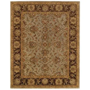 Mumtaz-Meshed Celadon Cocoa Rectangle Rug - 10\' x 14\'