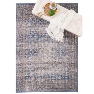 Avery-Bahktiar Navy Linen Rectangle Rug - 9\'2\" x 12\'5\"