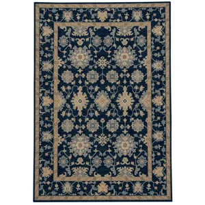 Metropolis-Ushak Navy Rectangle Rug - 6\'7\" x 9\'10\"
