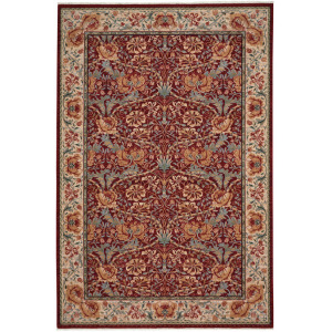 Lineage-Nouveau Red Ivory Rectangle Rug