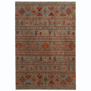 Lineage-Kilim Cadet Blue Rectangle Rug - 5\'3\" x 7\'10\"