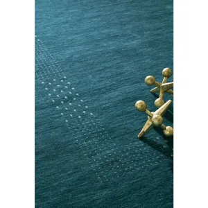 Simply Gabbeh Turquoise Rectangle Rug - 2\'6\" x 9\'6\"