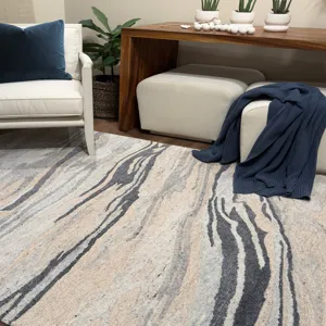 Waves Blue Current Rectangle Rug - 7\'9\" x 9\'9\"