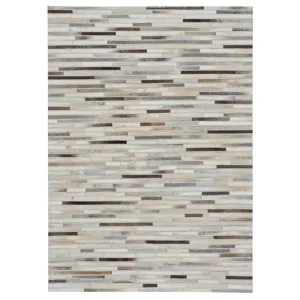 Laramie-Braided Stripe Grey Multi Rectangle Rug - 8\' x 10\'