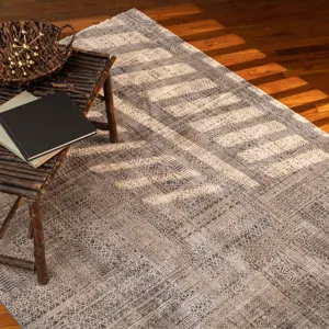 Zenith-Lineal Oyster Rectangle Rug - 2\'7\" x 10\'7\"