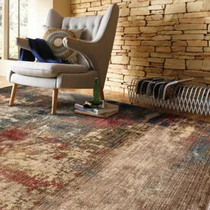 Landis-Abstract Blue Multi Runner Rug - 2'6" x 8'6"