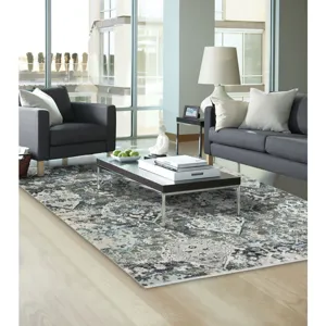 Landis-Isfahan Charcoal Runner Rug - 2'6" x 8'6"