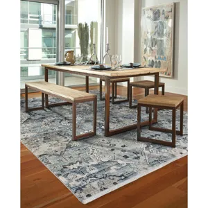 Landis-Isfahan Slate Blue Runner Rug - 2'6" x 8'6"