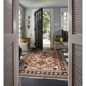 Landis-Kazak Champagne Blue Rectangle Rug - 5\'1\" x 7\'5\"