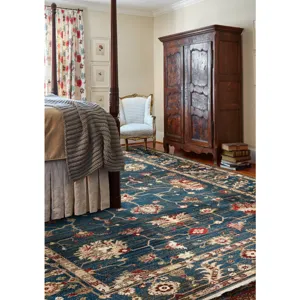 Landis-Keshan Cerulean Blue Rectangle Rug - 3'3" x 4'10"