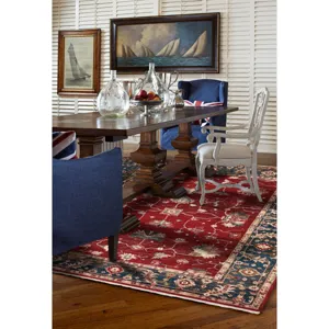 Landis-Keshan Crimson Navy Rectangle Rug - 3\'3\" x 4\'10\"