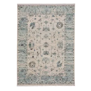 Landis-Ushak Ivory Blue Rectangle Rug - 8\' x 10\'