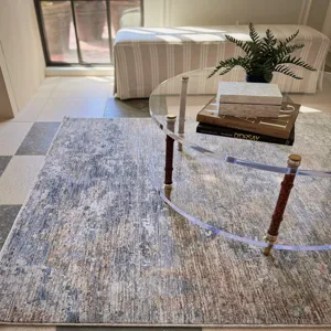 Galata-Abstract Slate Rectangle Rug - 5\'3\" x 7\'10\"