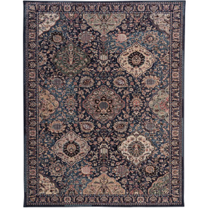 Bosphorus-Bahktiar Navy Rectangle Rug
