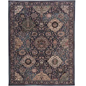 Bosphorus-Bahktiar Navy Rectangle Rug - 2\'1\" x 7\'10\"