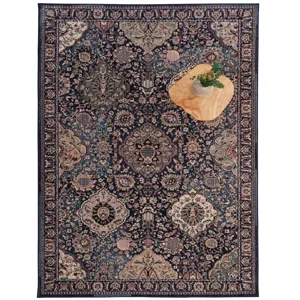 Bosphorus-Bahktiar Navy Rectangle Rug - 2\'1\" x 7\'10\"