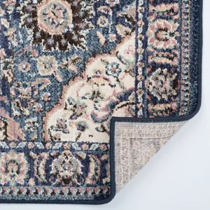 Bosphorus-Bahktiar Navy Rectangle Rug - 2\'1\" x 7\'10\"