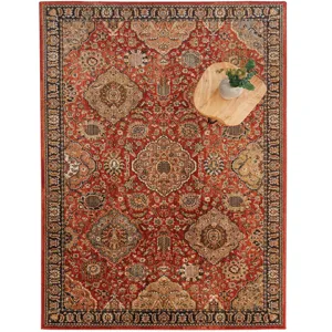 Bosphorus-Bahktiar Terra Cotta Rectangle Rug - 8\' x 11\'