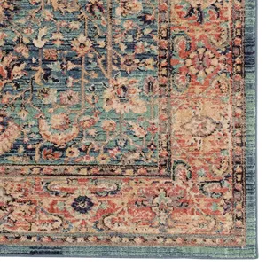 Bosphorus-Ispahan Aqua Rectangle Rug - 2\'1\" x 7\'10\"