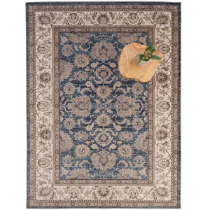 Bosphorus-Keshan Blue Rectangle Rug - 5\'3\" x 7\'10\"