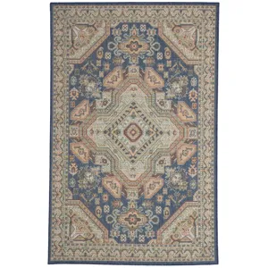 Captiva-Tabriz Navy Rectangle Rug - 7\'10\" x 10\'10\"