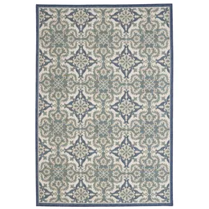Captiva-Tile Blue Rectangle Rug - 7\'10\" x 10\'10\"