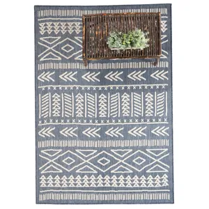 Retreat-Lodge Denim Rectangle Rug - 7\'10\" x 10\'10\"