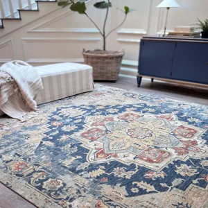 Manor Indigo Multi Rectangle Rug - 2\'6\" x 10\'6\"