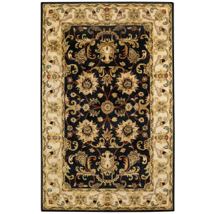 Eloquent Garden Brilliant Black Rectangle Rug
