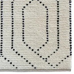 Geometrics Ivory Black Rectangle Rug - 5\' x 8\'