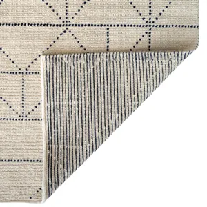 Geometrics Ivory Navy Rectangle Rug - 9\' x 12\'