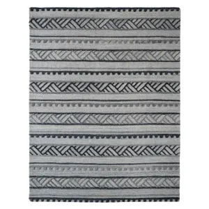 Criss-Cross Graphite Rectangle Rug - 9\' x 12\'