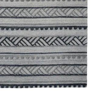 Criss-Cross Graphite Rectangle Rug - 9\' x 12\'