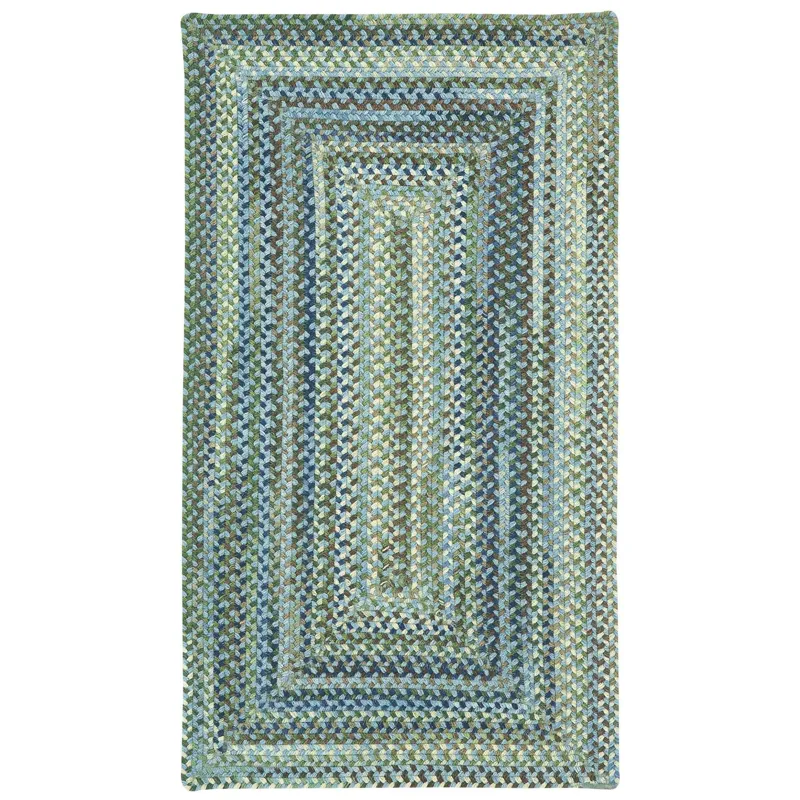 Homecoming Sky Blue Concentric Rectangle Rug - 3\' x 3\'