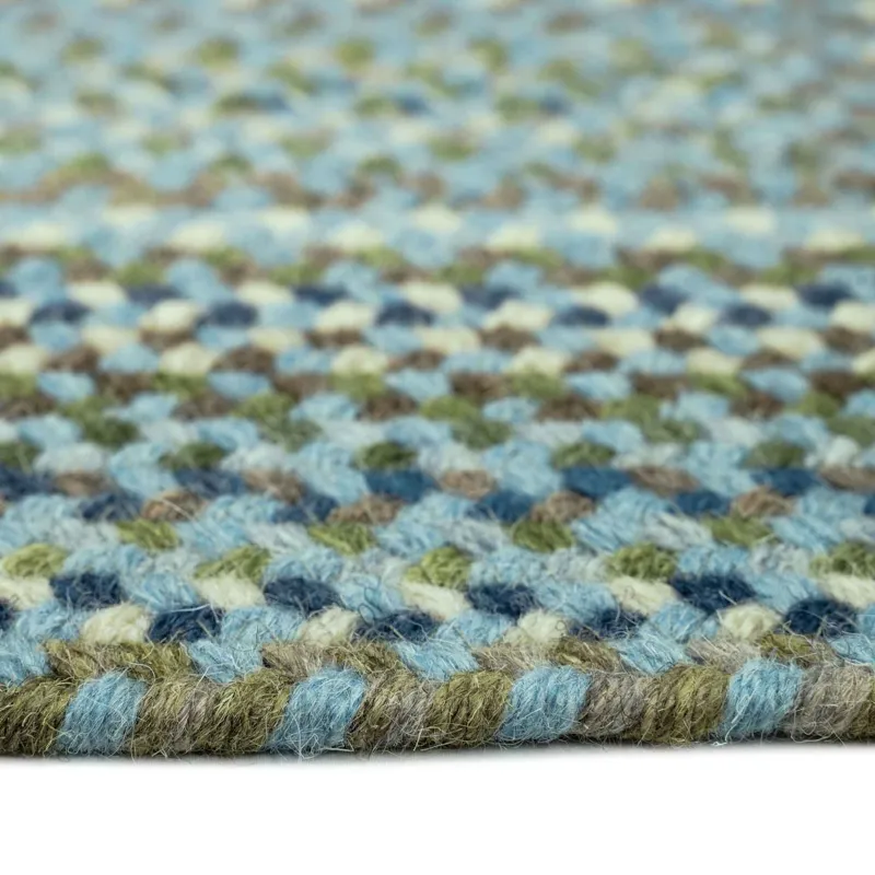 Homecoming Sky Blue Concentric Rectangle Rug - 3\' x 3\'