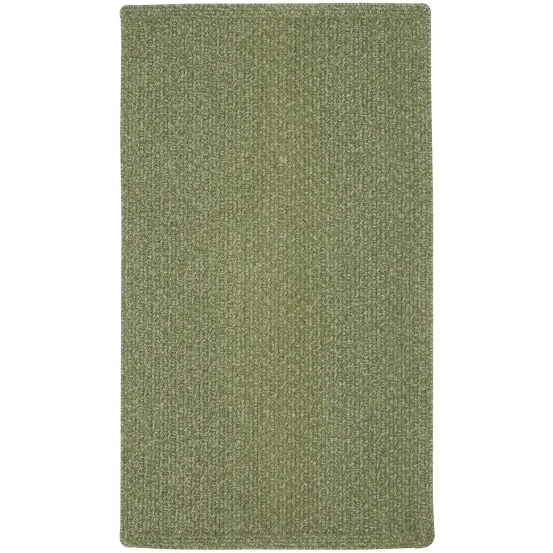 Heathered Sage Green Vertical Stripe Rectangle Rug - 9\'2\" x 13\'2\"