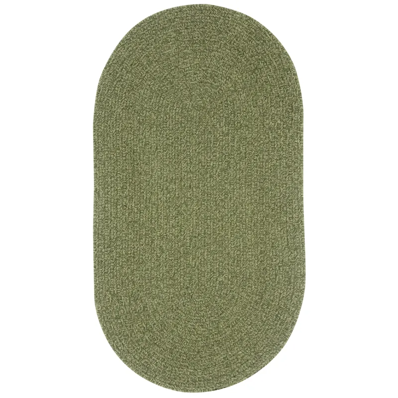 Heathered Sage Green Oval Rug - 8\' x 11\'