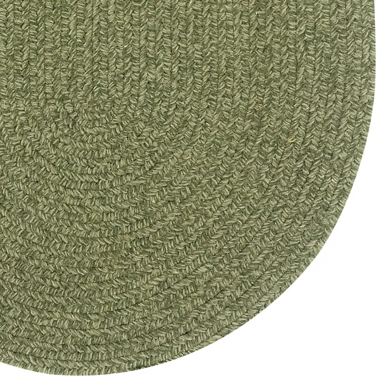 Heathered Sage Green Oval Rug - 8\' x 11\'