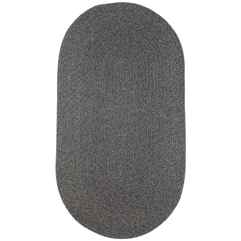 Heathered Grey Oval Rug - 7\' x 9\'