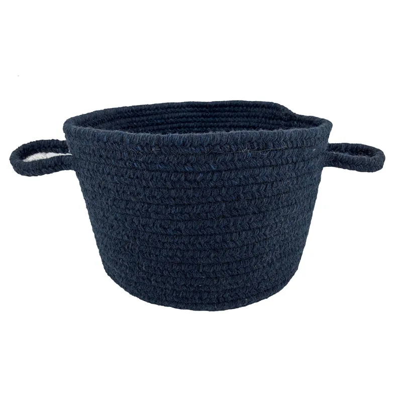 Heathered Pinwheel Navy Blue Solid 12\" Basket