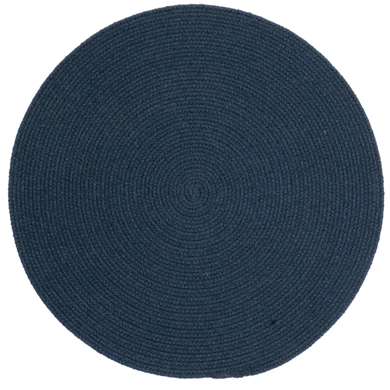 Heathered Pinwheel Navy Blue Solid Round Rug - 5\'6\" x 5\'6\"
