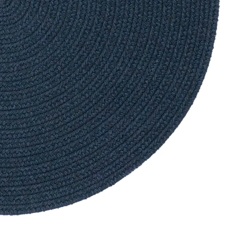 Heathered Pinwheel Navy Blue Solid Round Rug - 5\'6\" x 5\'6\"