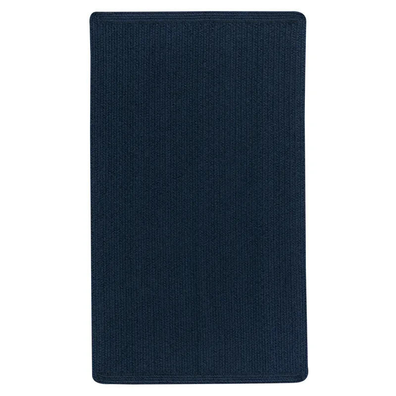 Heathered Pinwheel Navy Blue Solid Vertical Stripe Rectangle Rug - 3\' x 5\'