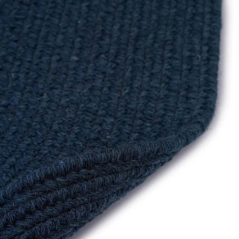 Heathered Pinwheel Navy Blue Solid Oval Rug - 4\' x 6\'