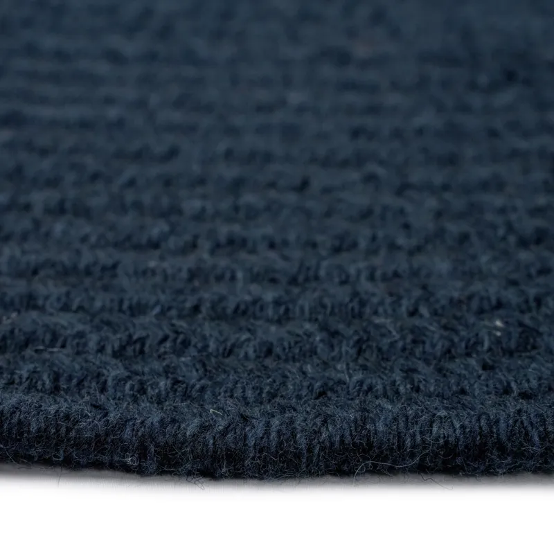 Heathered Pinwheel Navy Blue Solid Oval Rug - 4\' x 6\'