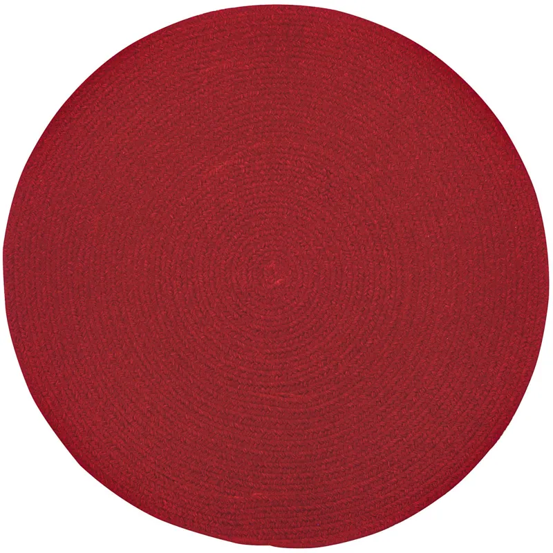 Heathered Scarlet Red Solid Round Rug - 8\'6\" x 8\'6\"