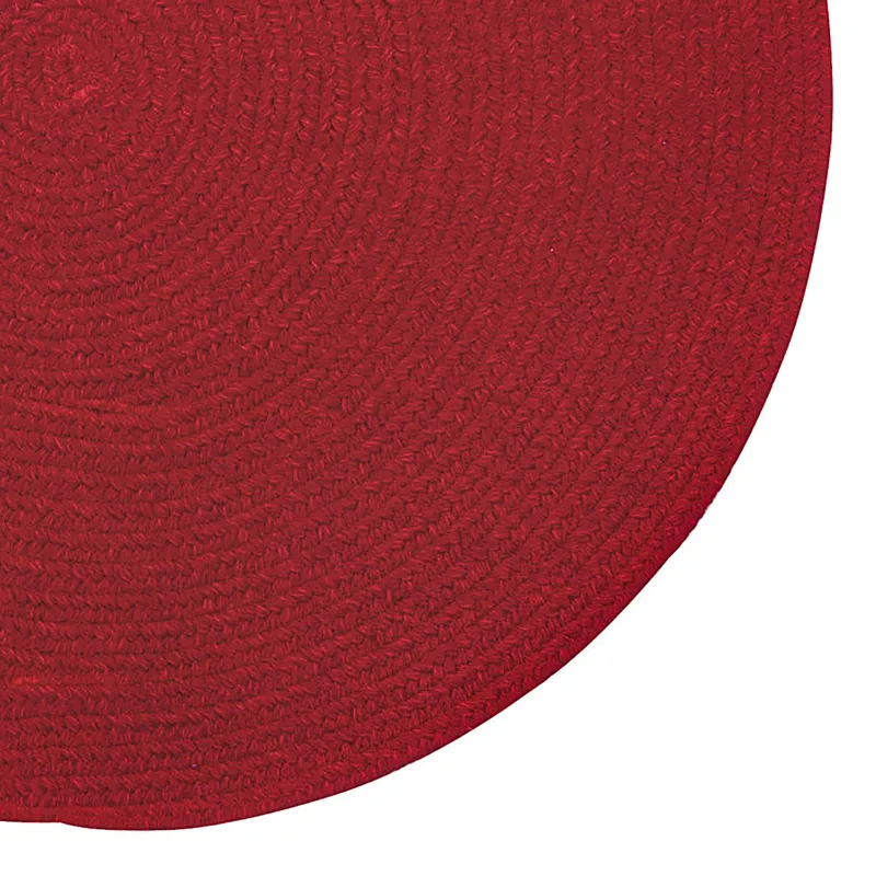 Heathered Scarlet Red Solid Round Rug - 8\'6\" x 8\'6\"
